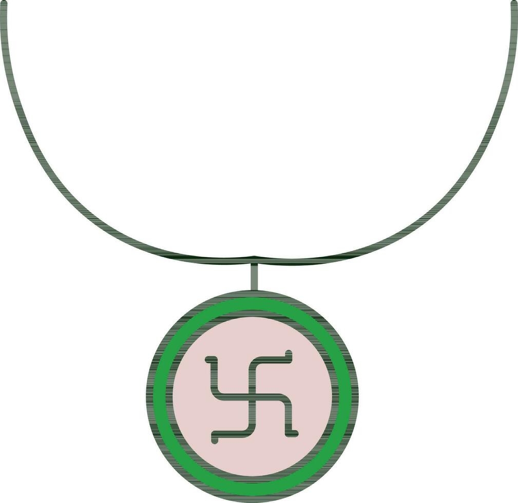 swastika hanger of medaillon icoon in groen en roze kleur. vector