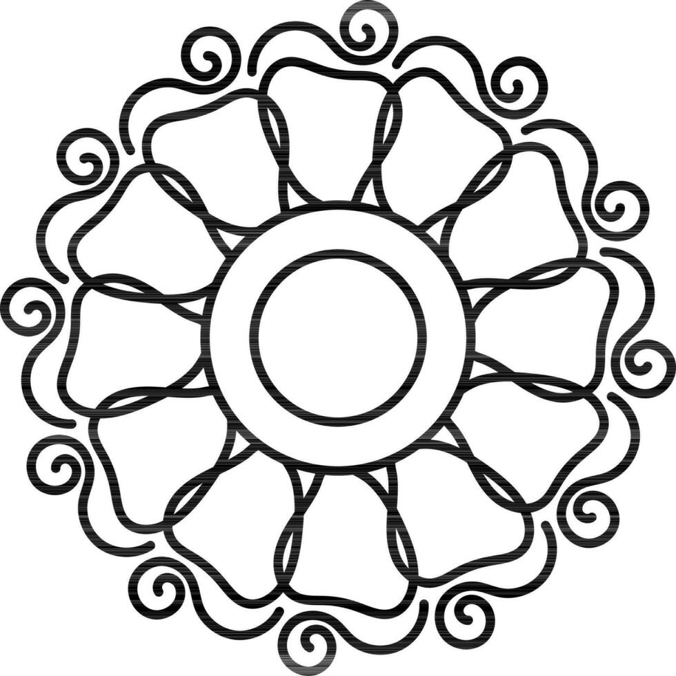 illustratie van mandala icoon in vlak stijl. vector