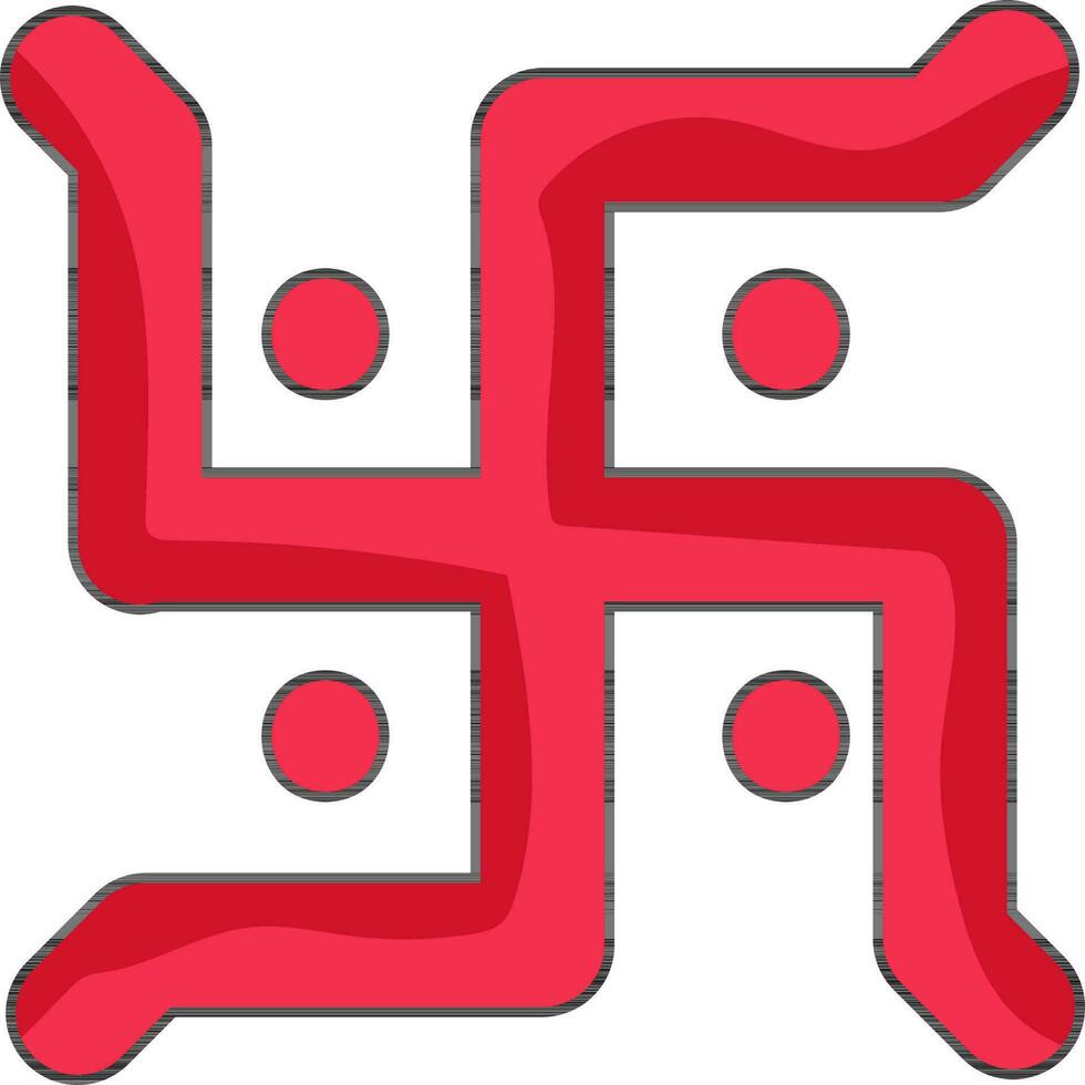 rood swastika symbool of icoon Aan wit achtergrond. vector