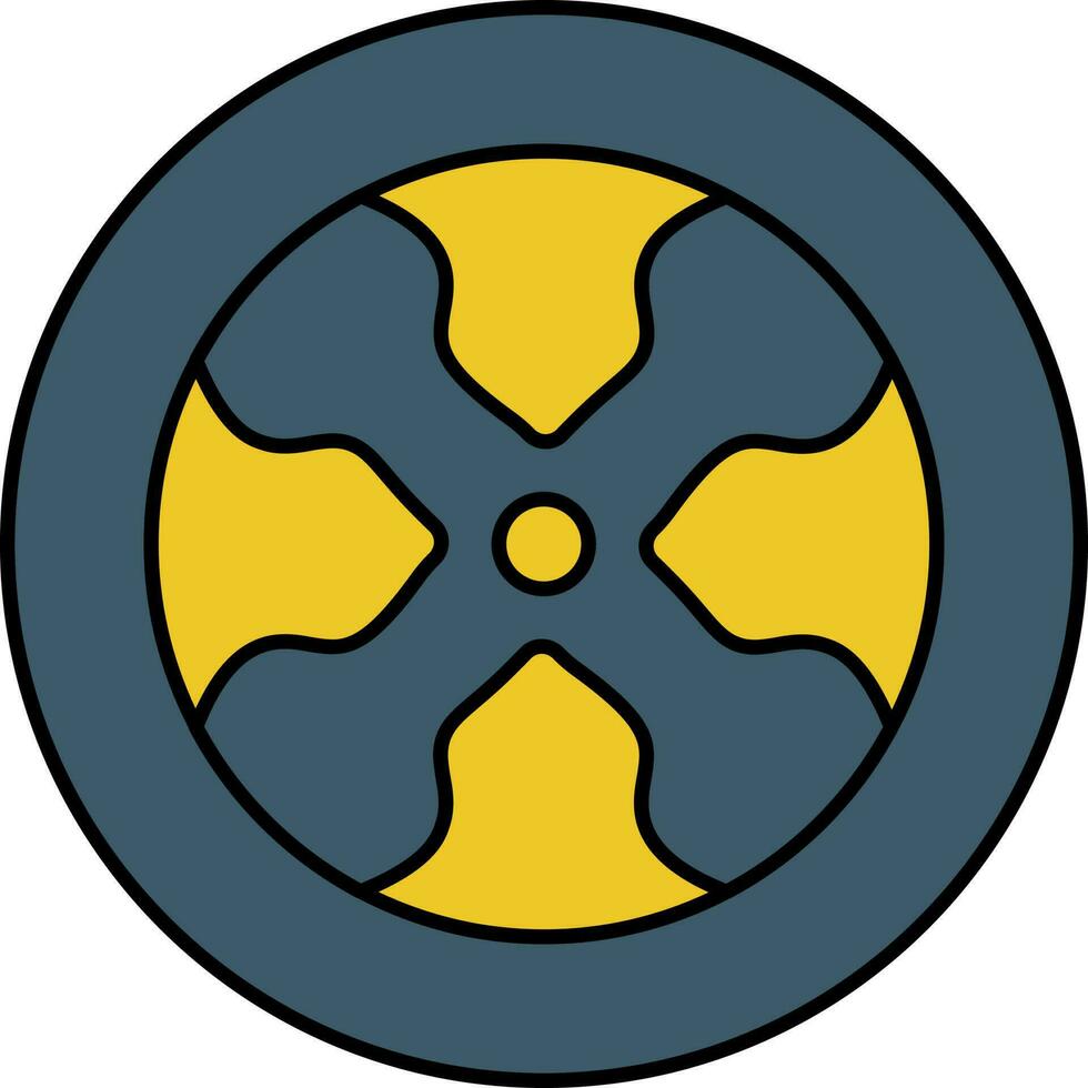 auto rand icoon in geel en blauw kleur. vector