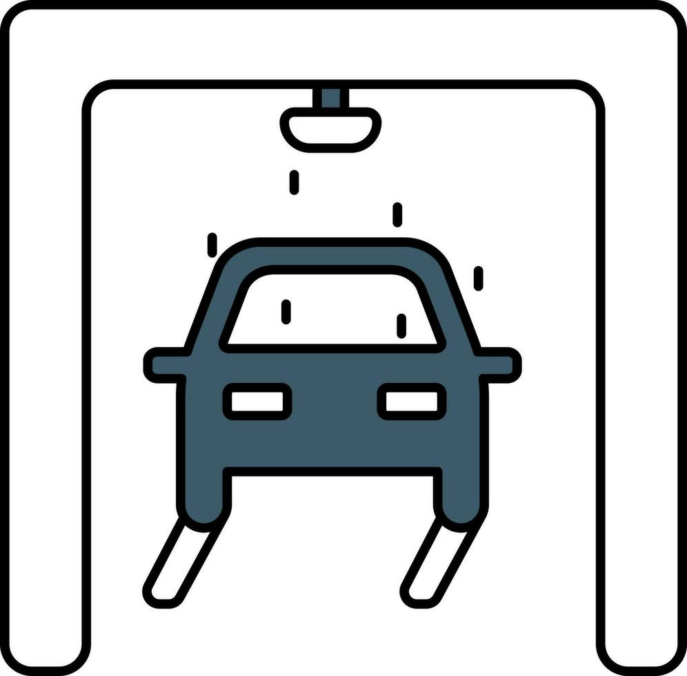 auto wassen icoon in blauw en wit kleur. vector