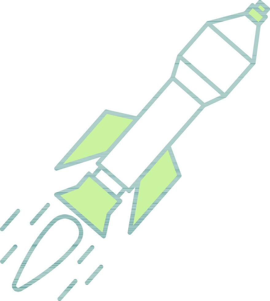 geïsoleerd raket icoon in groen en wit kleur vlak stijl. vector
