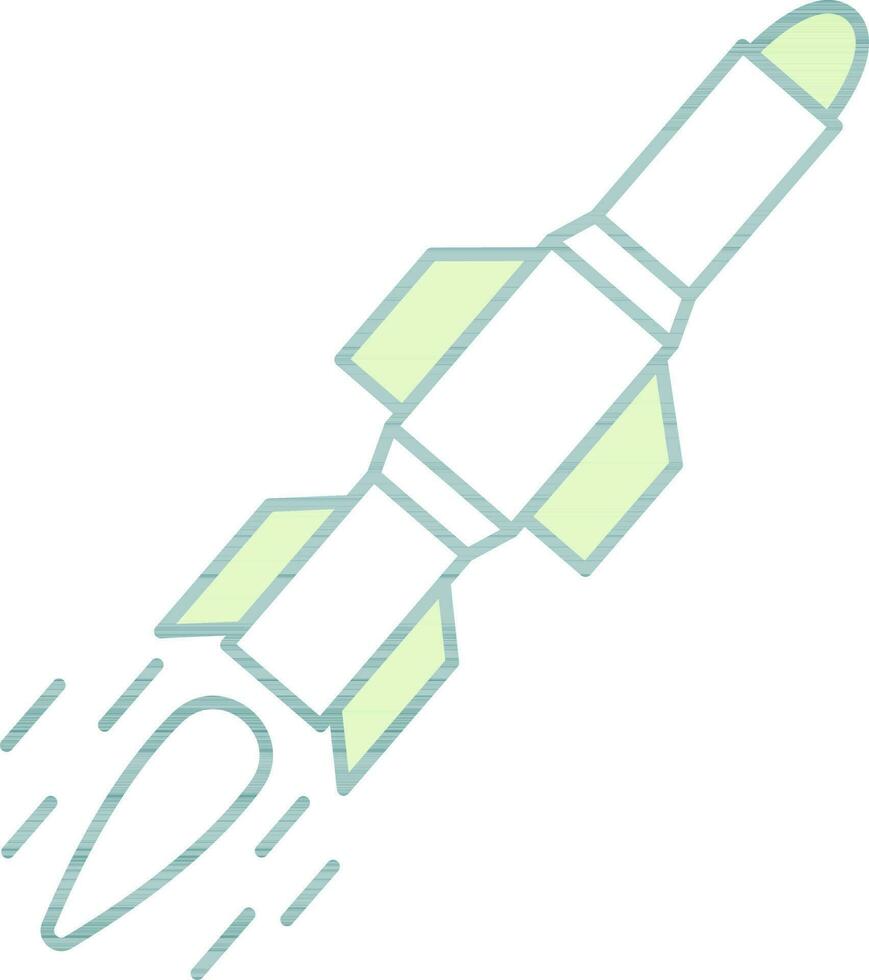 geïsoleerd raket icoon in groen en wit kleur. vector