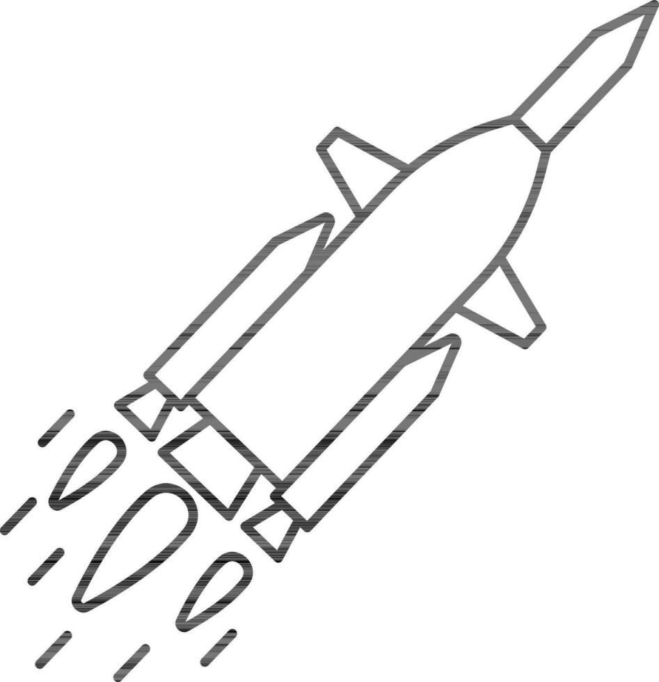 geïsoleerd raket of raket icoon in dun lijn kunst. vector