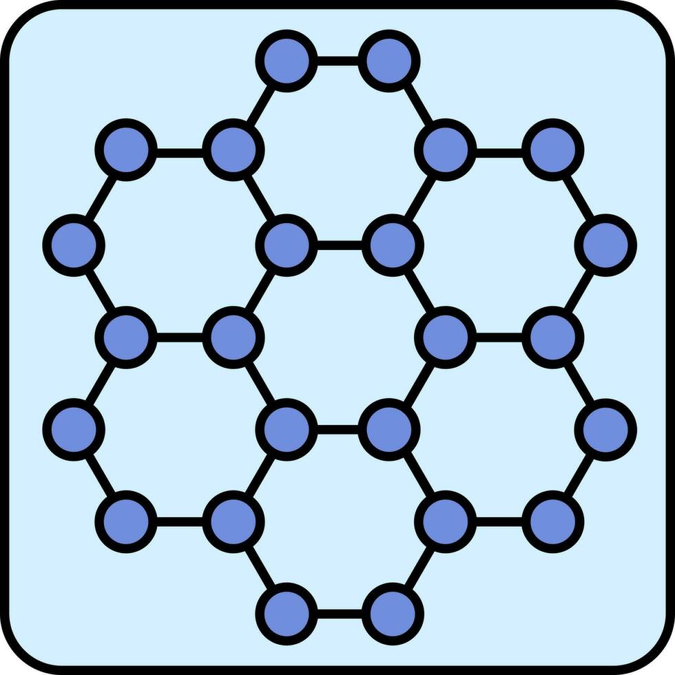 cellen of moleculen structuur scherm icoon in blauw kleur. vector