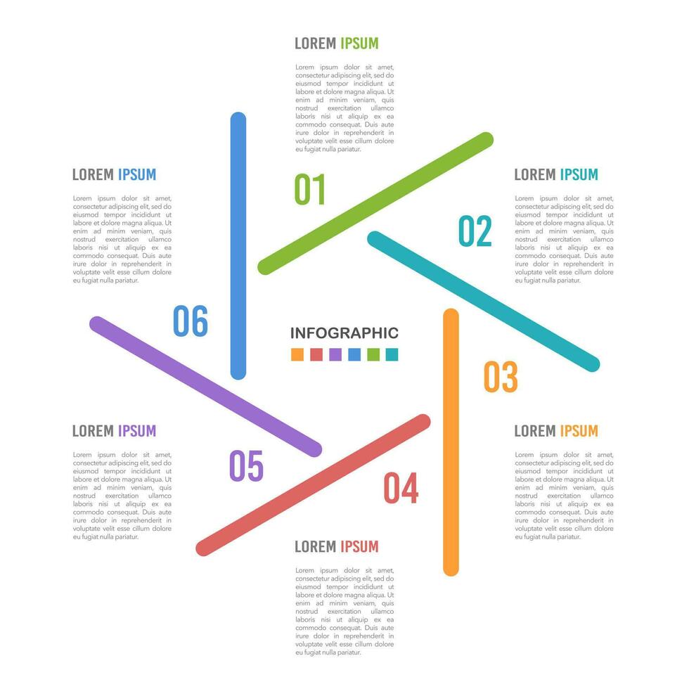 infographic 6 opties. planning, werkstroom, of werkwijze diagram. vector illustratie.