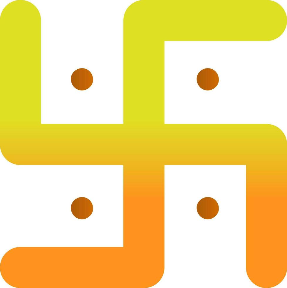swastika icoon of symbool in geel en oranje kleur. vector