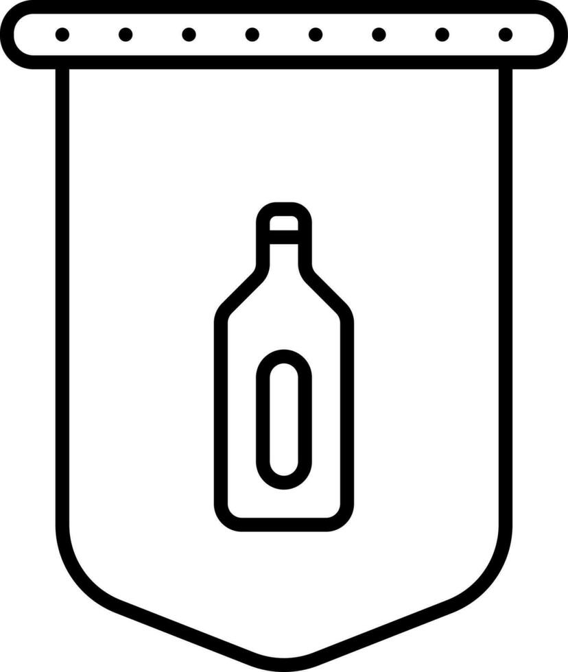 bar of bier etiket icoon in zwart dun lijn. vector