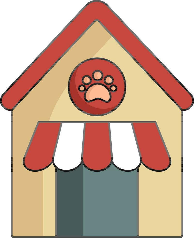 kleurrijk huisdier huis icoon in vlak stijl. vector