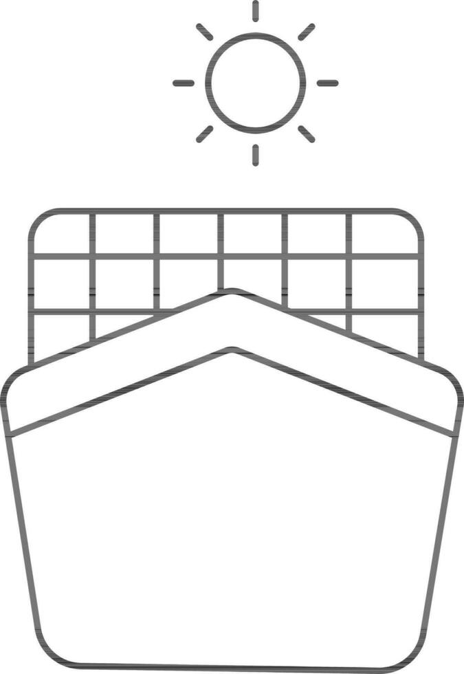 zwart lijn kunst illustratie van zonne- boot icoon. vector