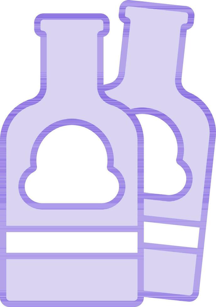 alcohol fles icoon in Purper en wit kleur. vector