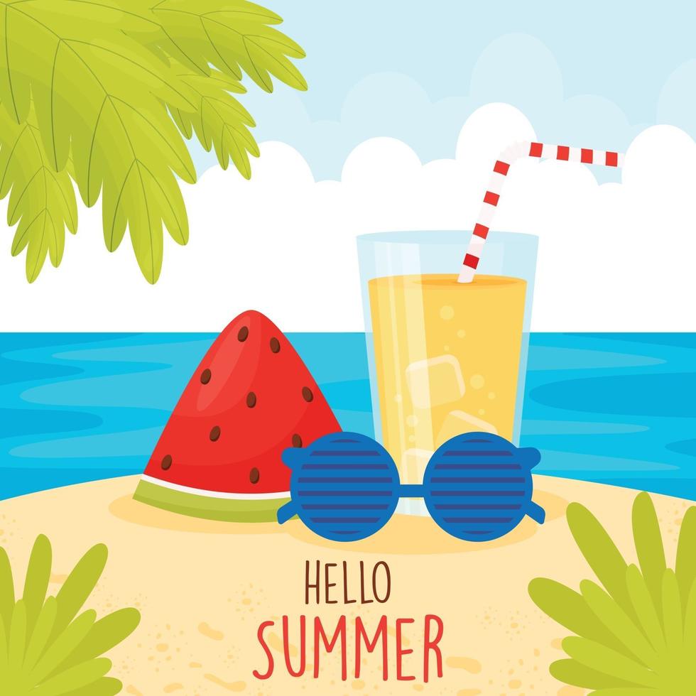 hallo zomer poster vector