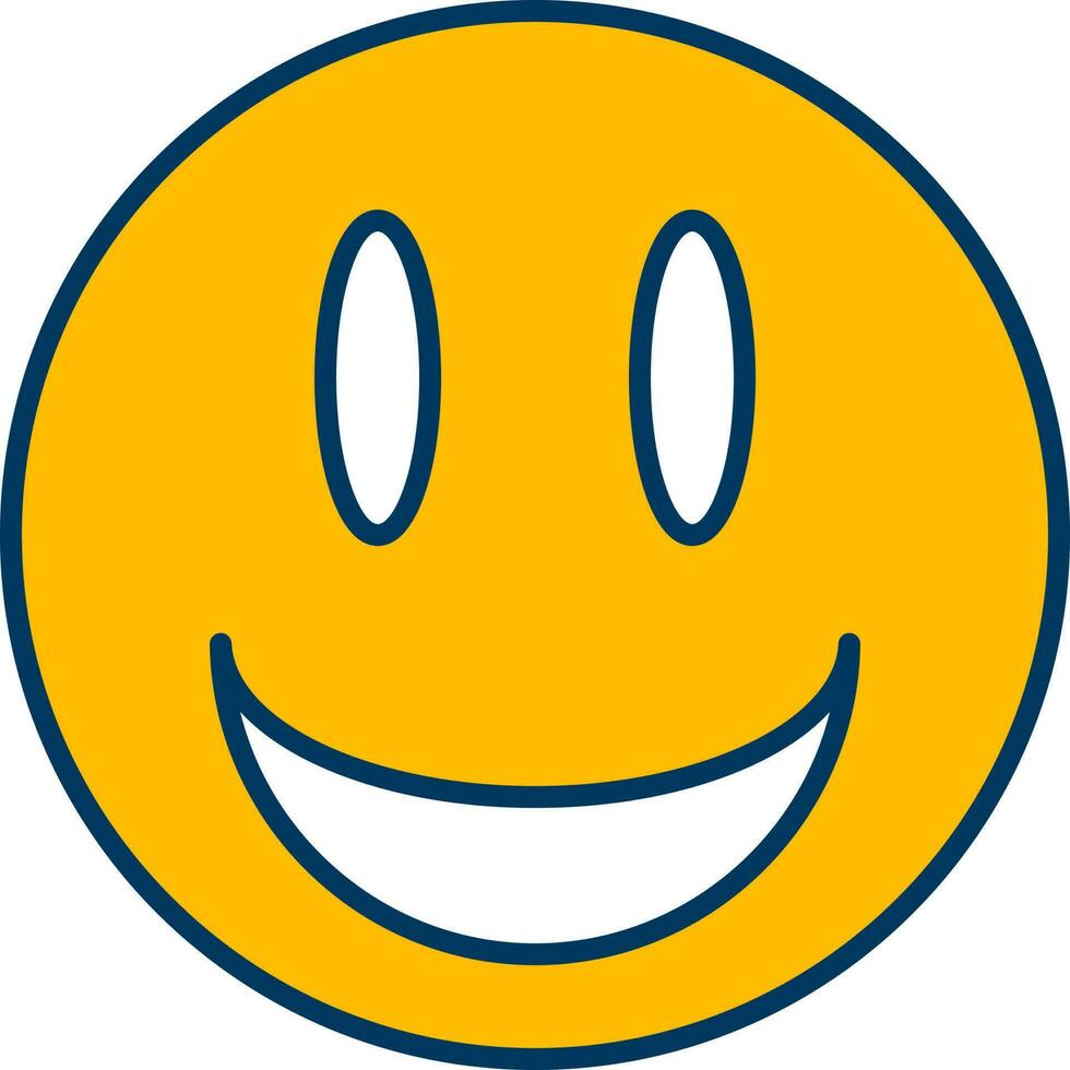gelukkig emoji gezicht icoon in geel kleur. vector