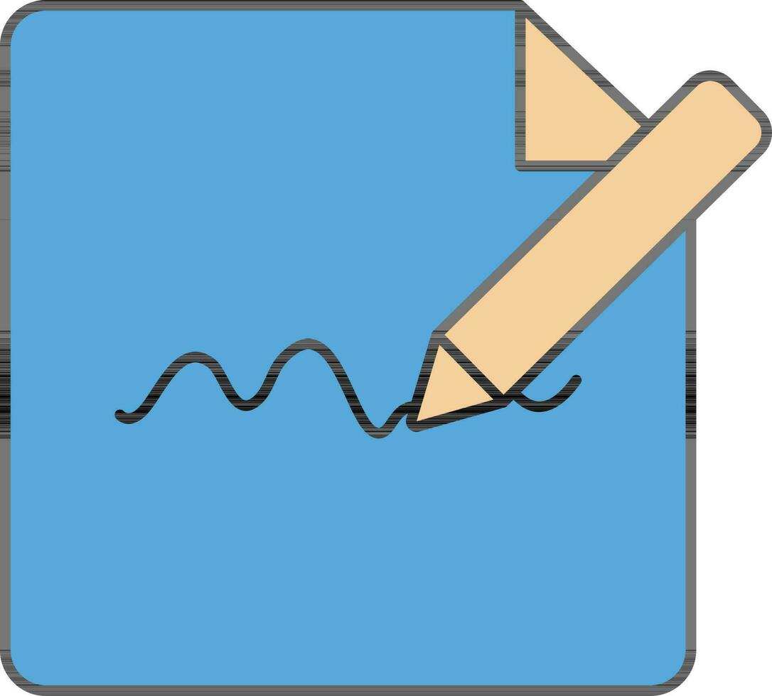 papier met persoonlijk handtekening icoon in blauw en bruin kleur. vector