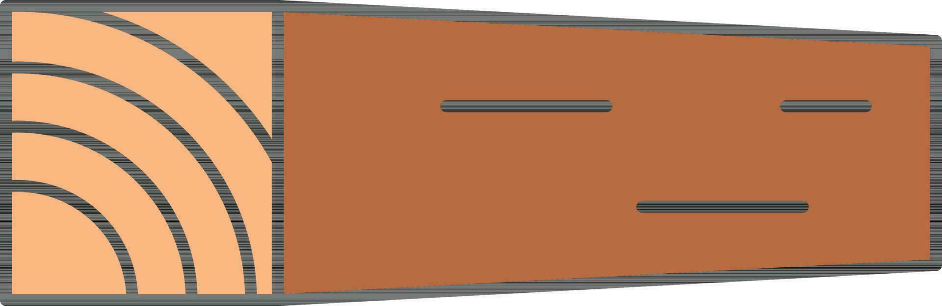 hout plank icoon in oranje en bruin kleur. vector