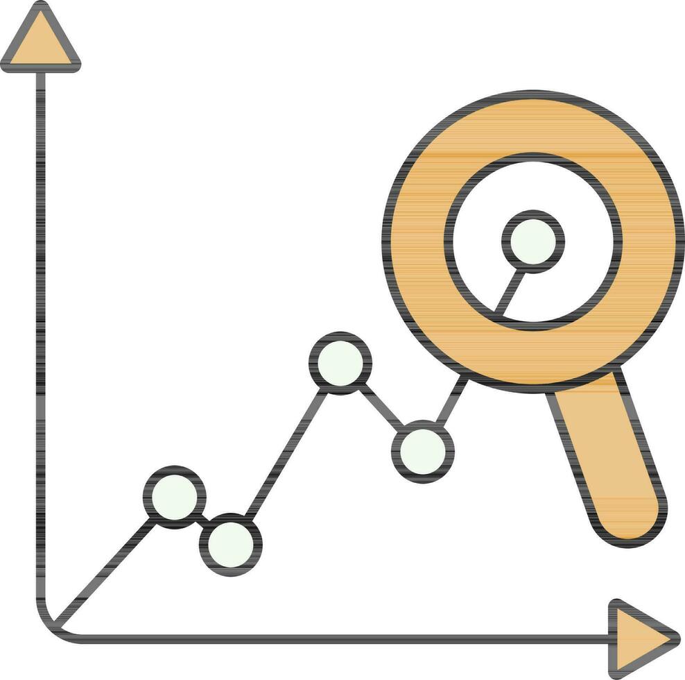 geel en wit zoeken lijn diagram icoon. vector