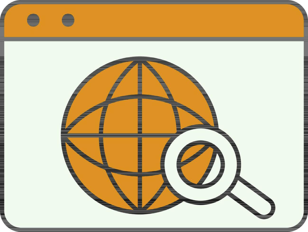 online zoeken sourcing in wereld geel en wit icoon. vector