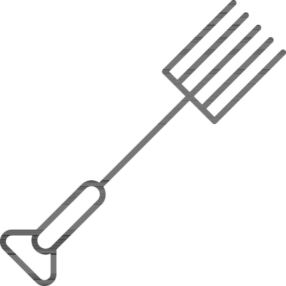 landbouw vork icoon in zwart schets. vector
