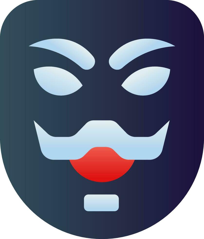 vlak stijl verschrikking masker icoon in blauw en rood kleur. vector