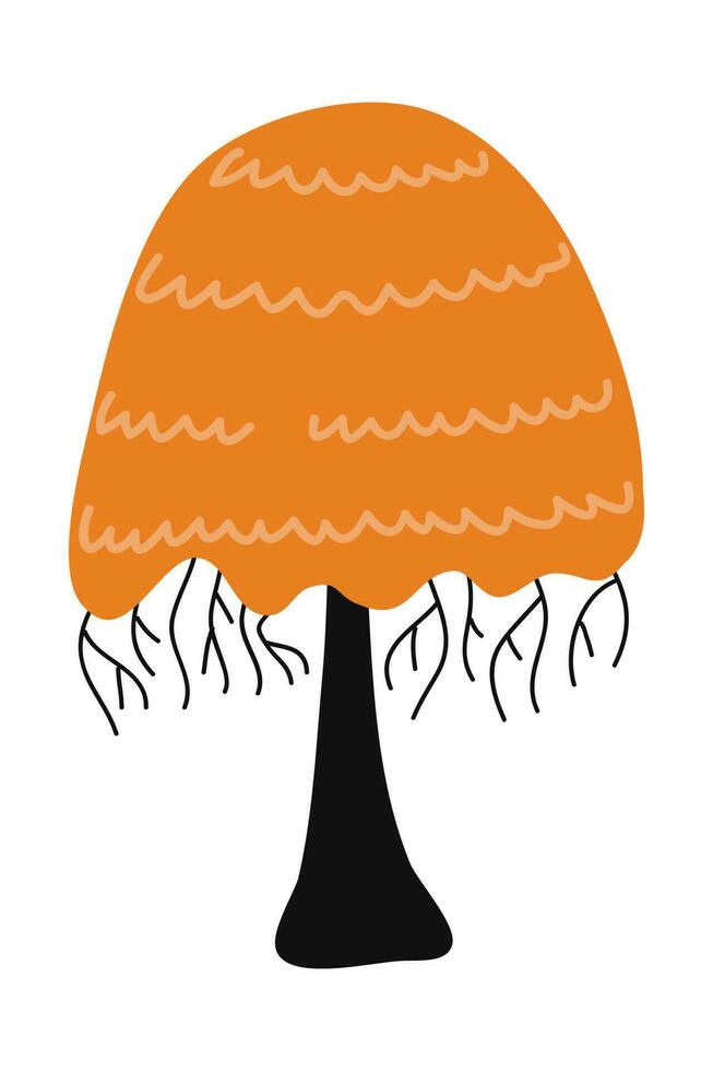 tekenfilm boom geïsoleerd Aan een wit achtergrond. gemakkelijk modern stijl. schattig planten, Woud, vector vlak illustratie. zomer, voorjaar bomen.