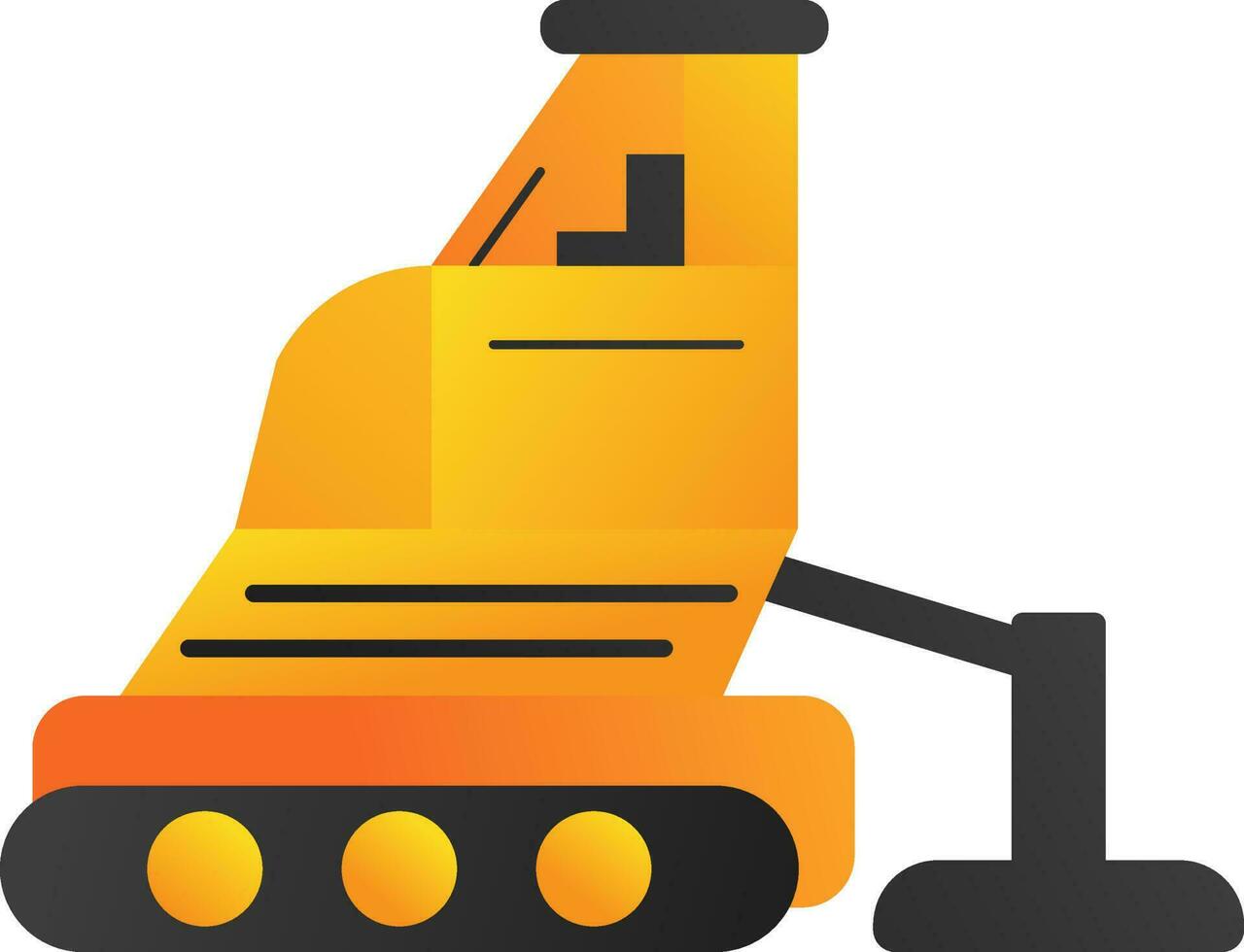 asfalt bestratingsafwerkmachine icoon in geel en grijs kleur. vector
