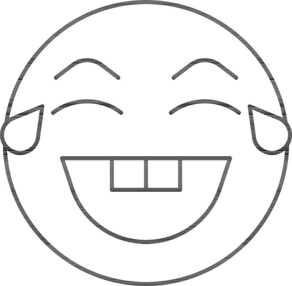 lineair stijl lachend emoji met tranen icoon. vector