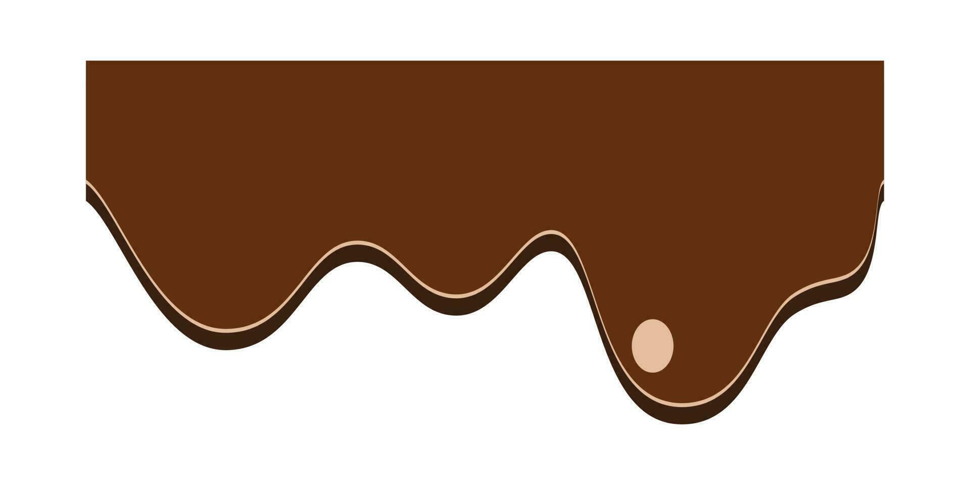 naadloos druipend chocola grens. druipend chocola grens geïsoleerd Aan wit achtergrond. grafisch ontwerp element voor web bladzijde, menu, culinaire recept, scrapbooken, folder, poster vector