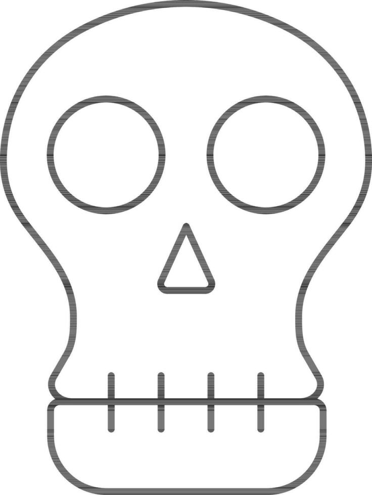 vlak menselijk schedel icoon in dun lijn kunst. vector