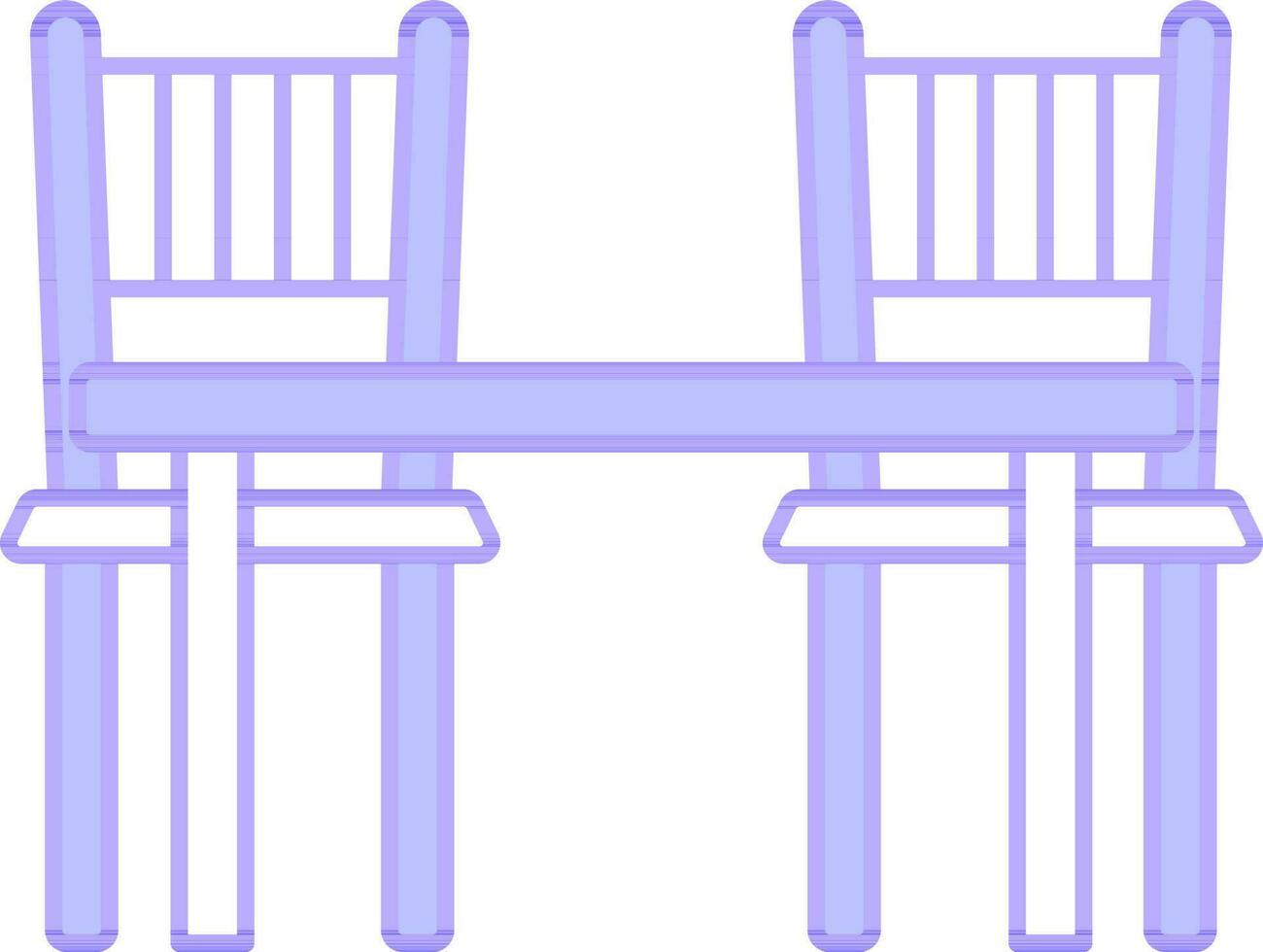 tafel met stoelen icoon in blauw en wit kleur. vector