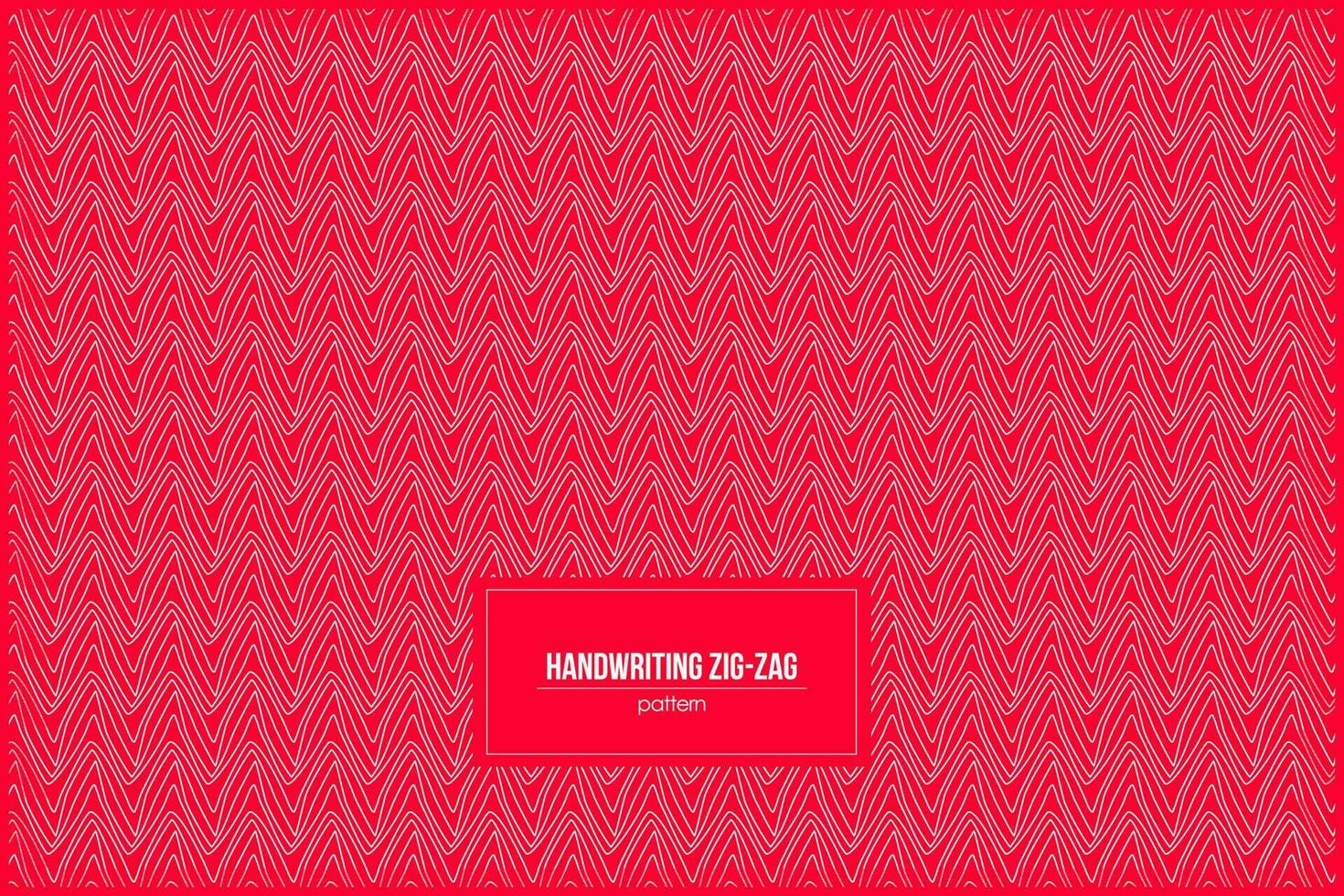 handschrift zigzag patroon met helder rood patroon vector