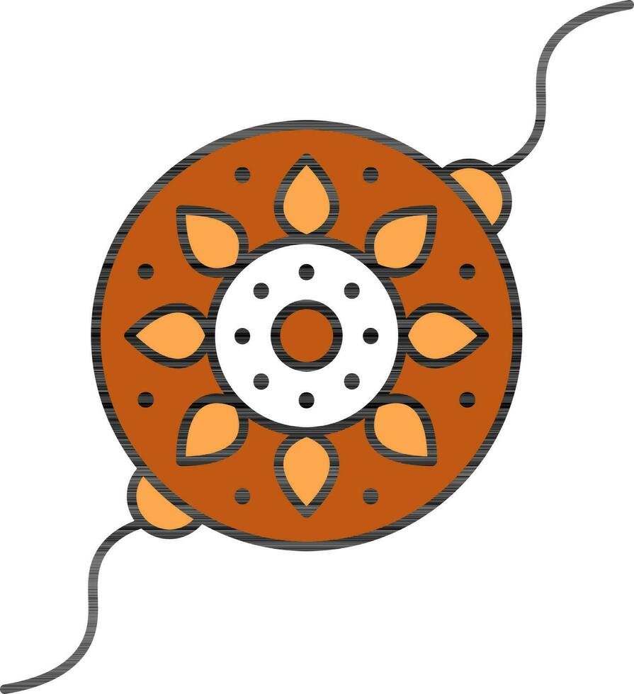 vlak stijl bloemen rakhipolsband icoon in bruin en wit kleur. vector