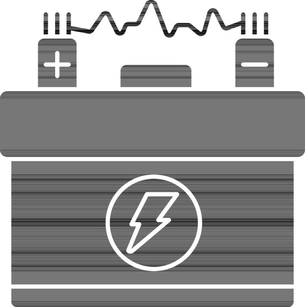 zwart en wit illustratie van buisvormig accu icoon. vector