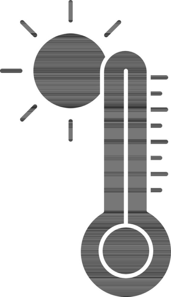 hoog temperatuur icoon in zwart en wit kleur. vector