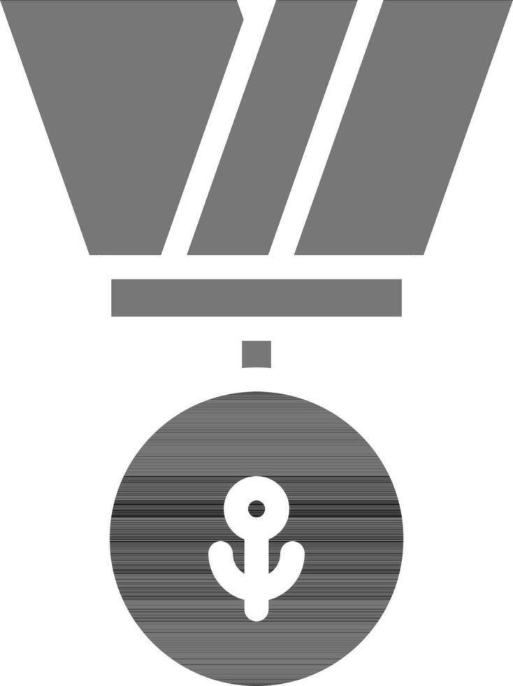 medaille icoon of symbool in zwart en wit kleur. vector