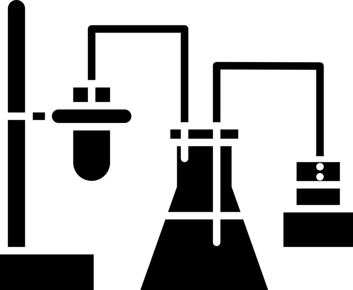 chemisch Onderzoek icoon in zwart en wit kleur. vector