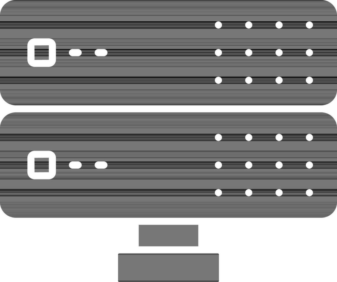 geïsoleerd server icoon in zwart en wit kleur. vector