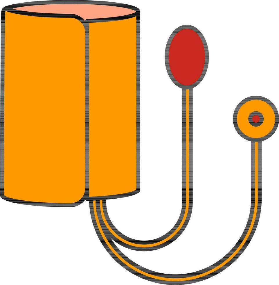 bp bloed druk machine icoon in oranje en rood kleur. vector