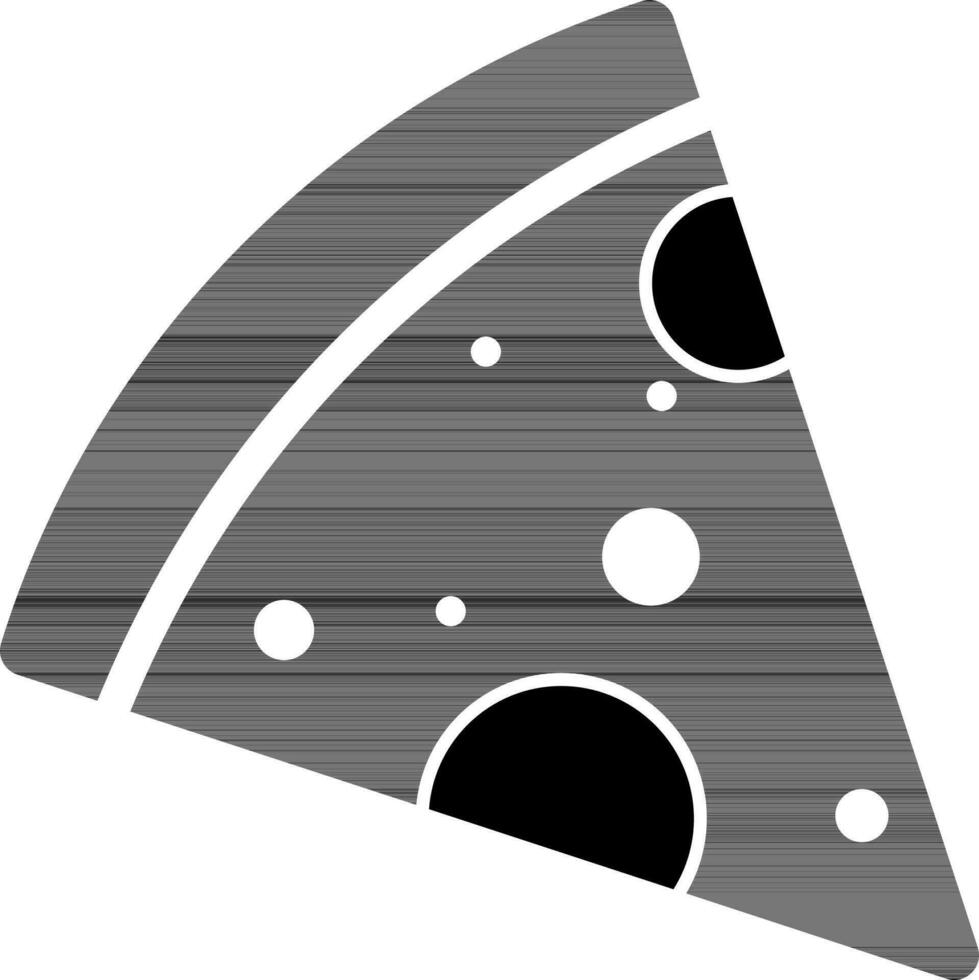 zwart en wit illustratie van pizza plak icoon. vector