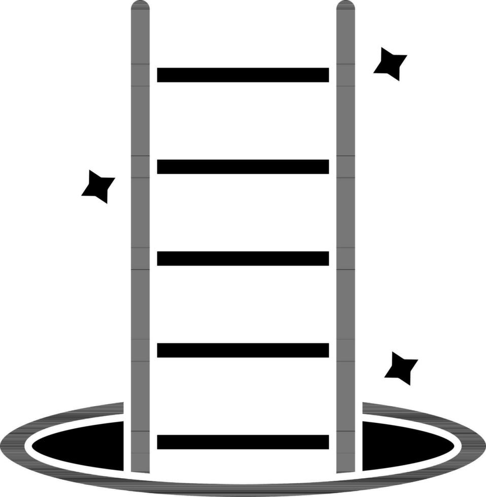 snelkoppeling of ladder icoon in zwart en wit kleur. vector