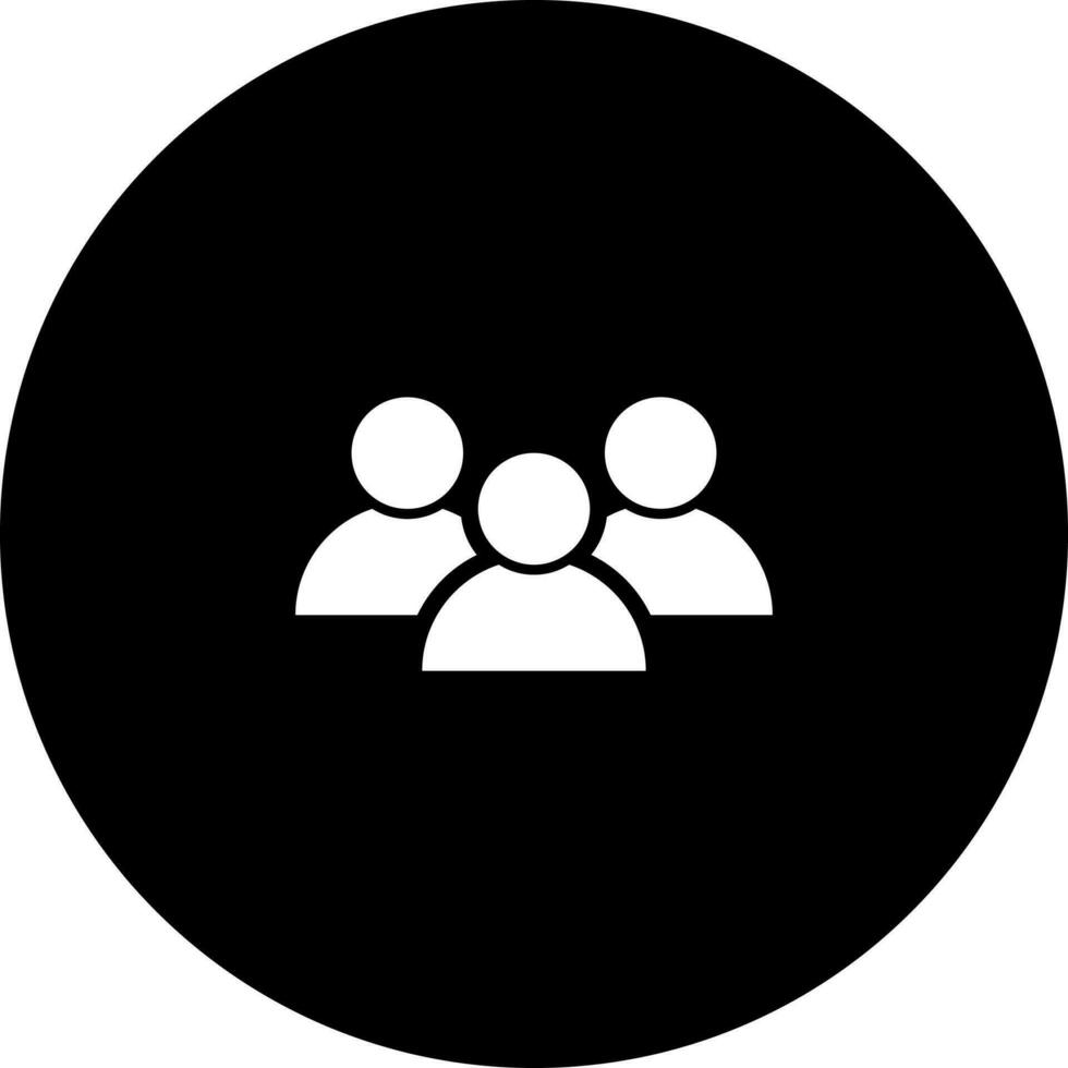 zwart en wit illustratie van gebruiker groep icoon. vector