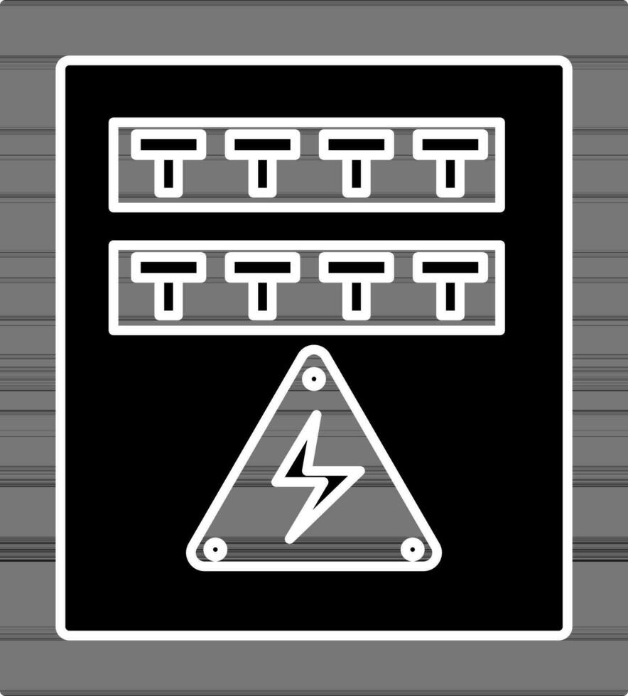 elektrisch lont doos icoon in zwart en wit kleur. vector