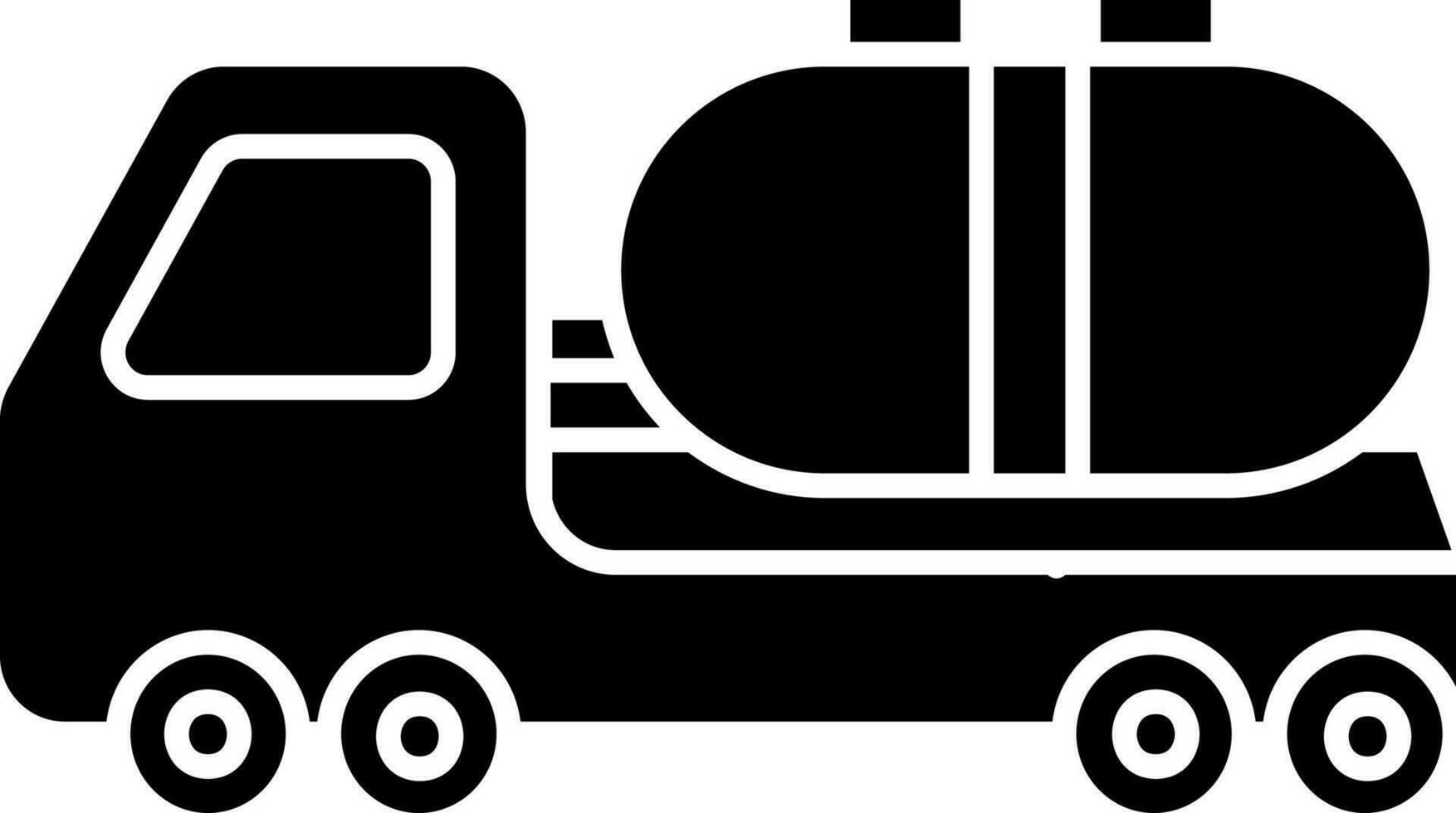 zwart en wit tank vrachtauto icoon of symbool. vector