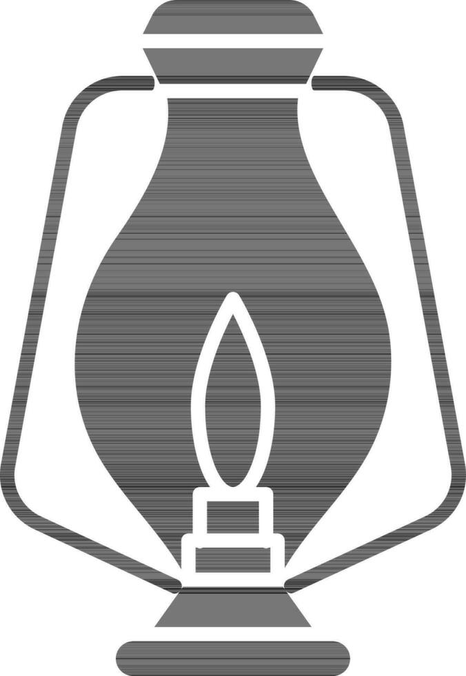 zwart en wit vector illustratie van lamp icoon in vlak stijl.