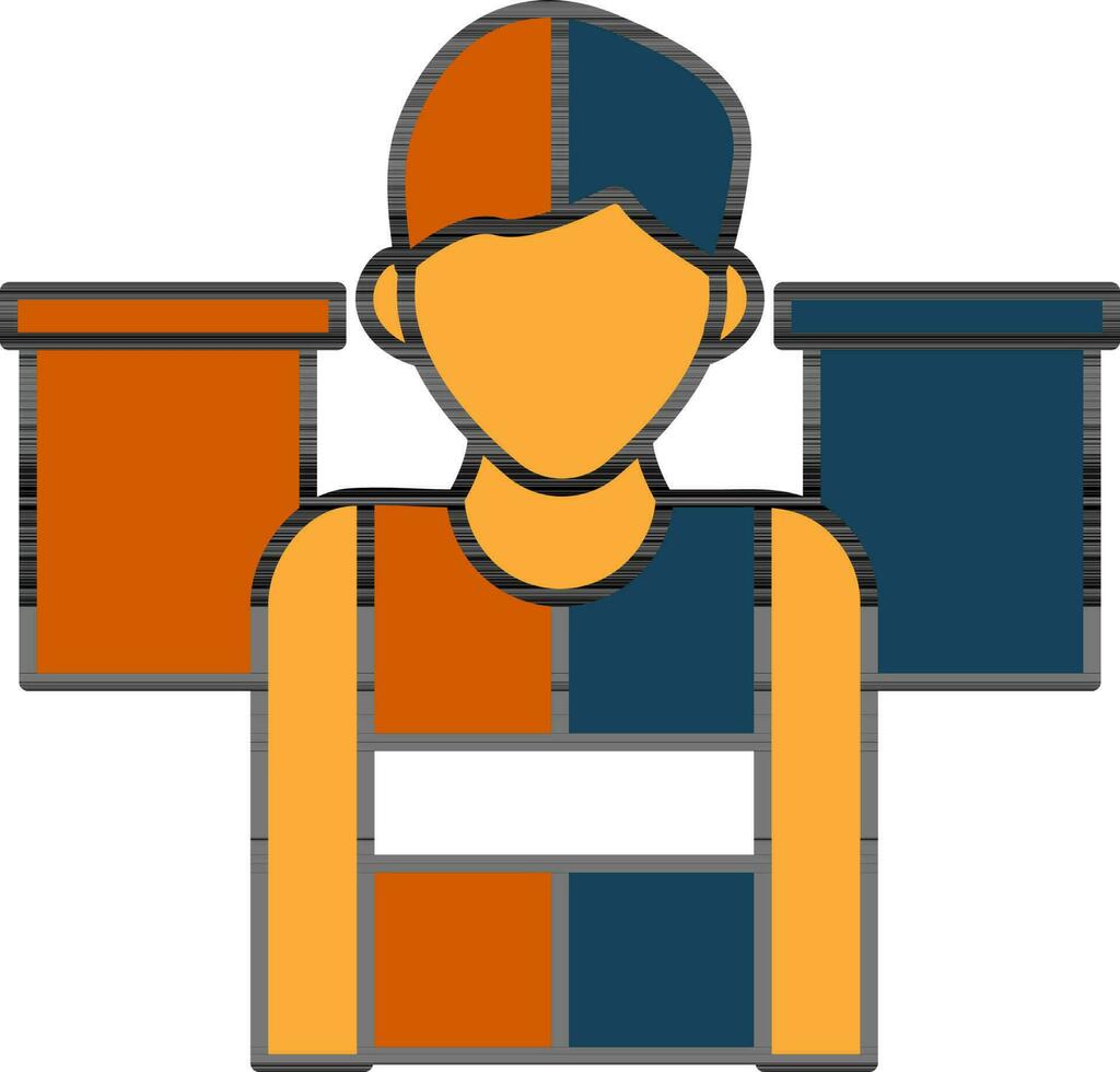 illustratie van Amerikaans voetbal Derby icoon in blauw en oranje kleur. vector