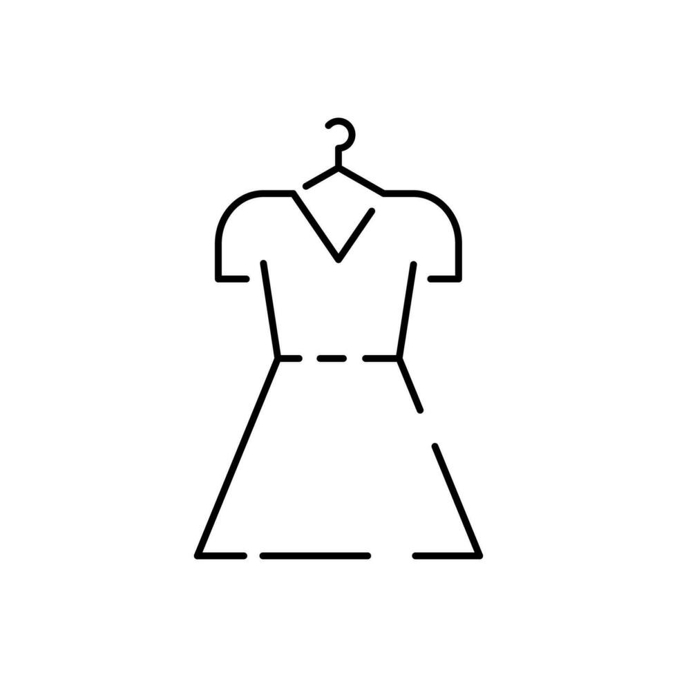 mode atelier en naaien lineair vector icoon. atelier, kleermaker winkel dun lijn contour symbolen pak. handwerk, kleermakerij studio. stiksels uitrusting schets. maken een jurk.