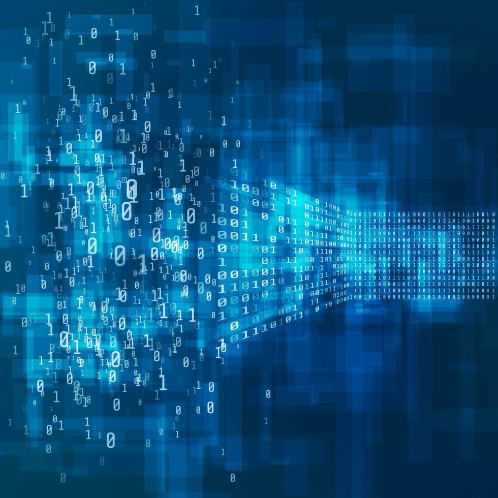 groot gegevens concept. analyse van informatie machine aan het leren algoritmen. werkwijze van converteren groot gegevens van chaos naar logisch structuur. digitaal informatie visualisatie. vector