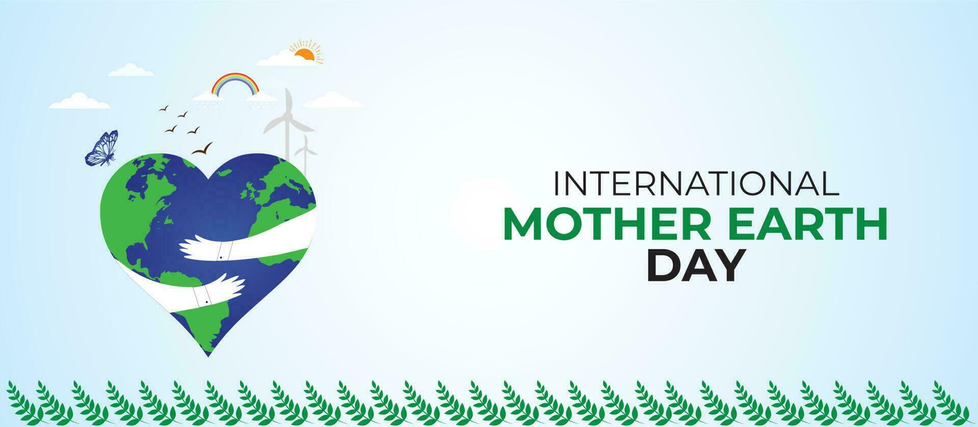 Internationale moeder aarde dag. sjabloon voor achtergrond, banier, kaart, poster vector illustratie.
