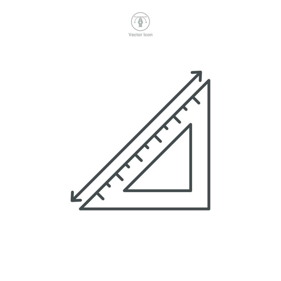 heerser. driehoek meting gradenboog icoon symbool sjabloon voor grafisch en web ontwerp verzameling logo vector illustratie