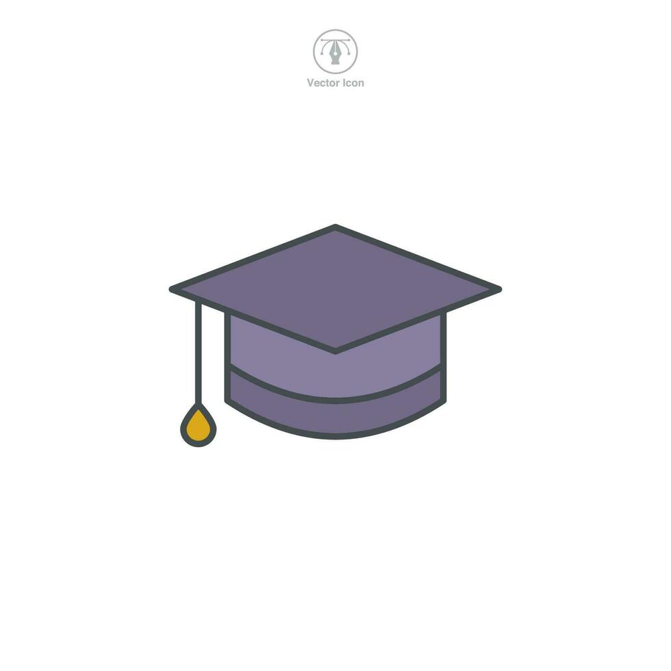 diploma uitreiking pet icoon symbool sjabloon voor grafisch en web ontwerp verzameling logo vector illustratie