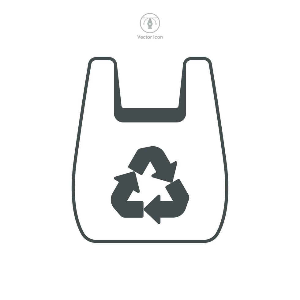 plastic zak met recycle teken icoon symbool sjabloon voor grafisch en web ontwerp verzameling logo vector illustratie